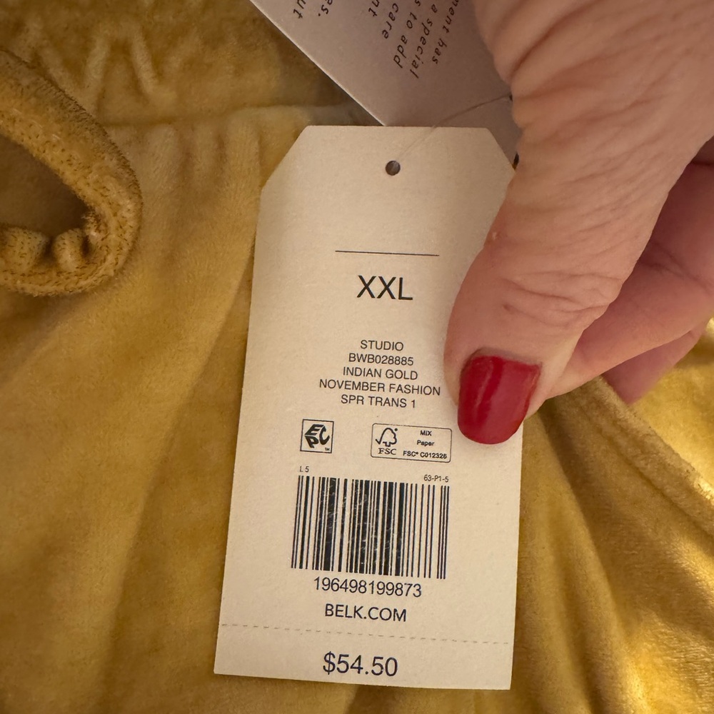 NWT Wonderly Golden Velour Jogger Style Pants PLUS:  2X     #CL - Picture 7 of 9